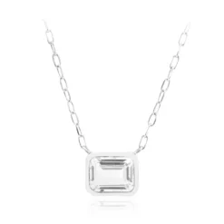Weißer Topas-Silbercollier