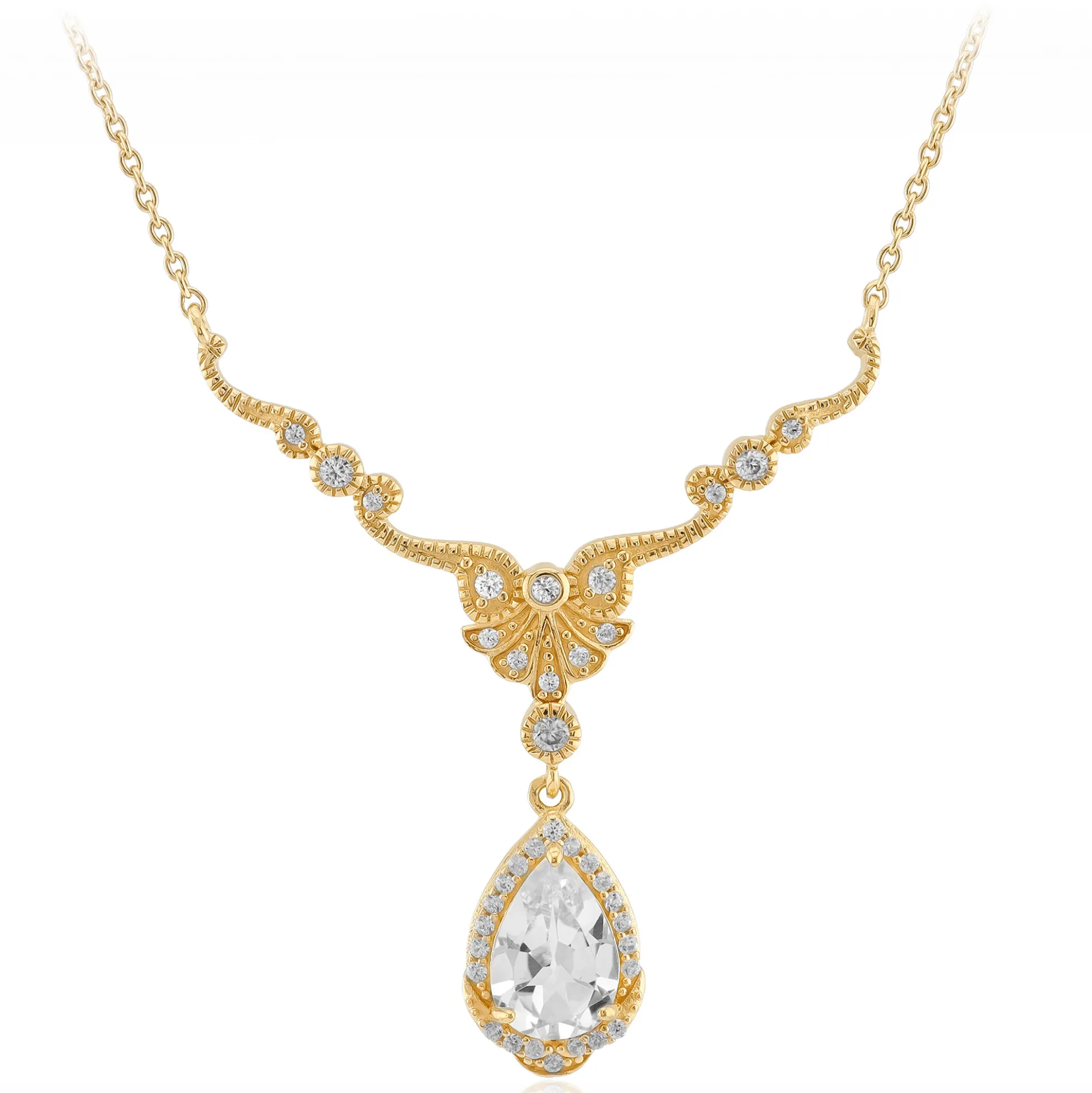 Weißer Topas-Silbercollier
