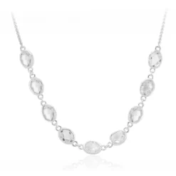 Weißer Topas-Silbercollier