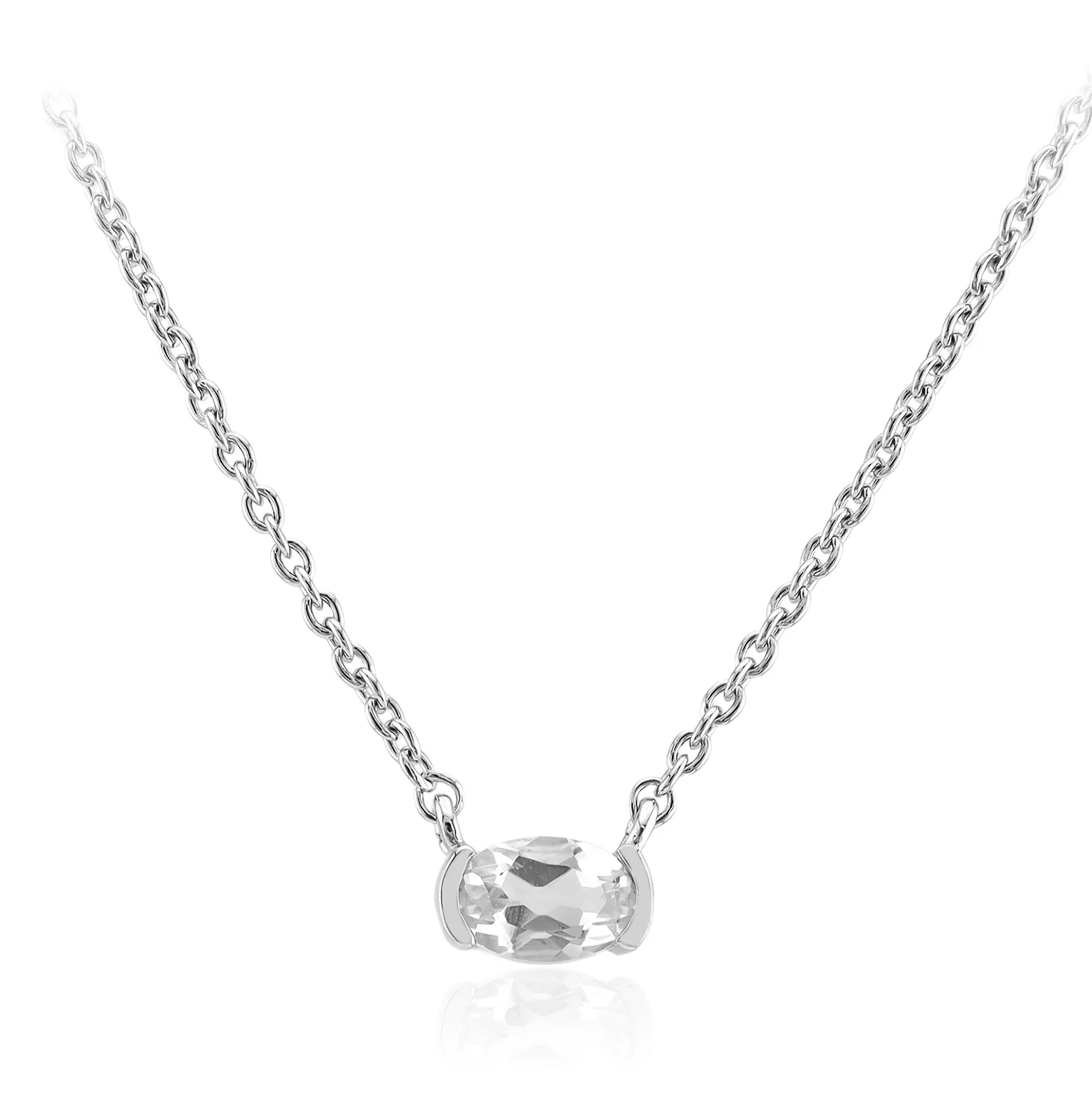 Weißer Topas-Silbercollier