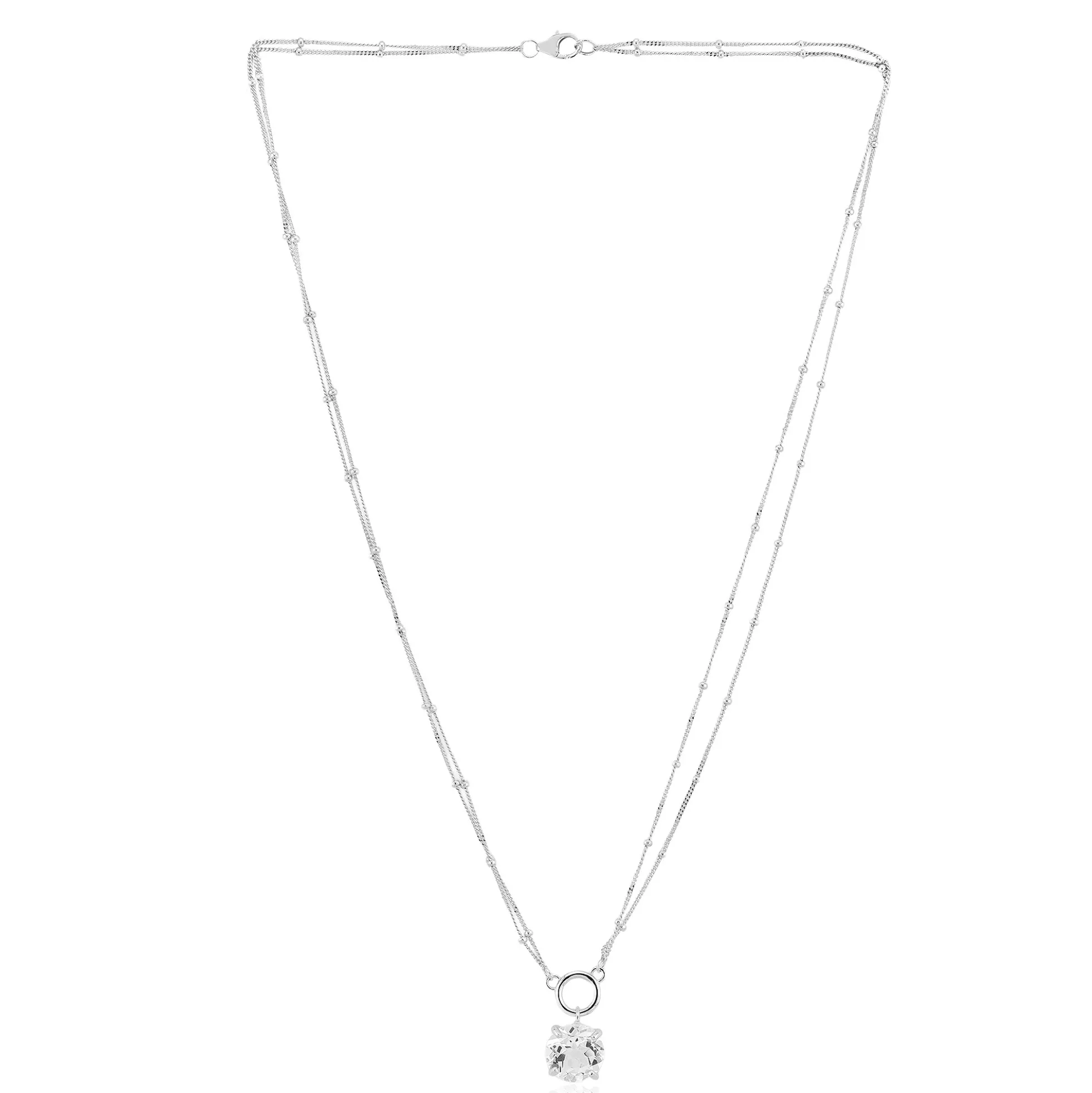Weißer Topas-Silbercollier