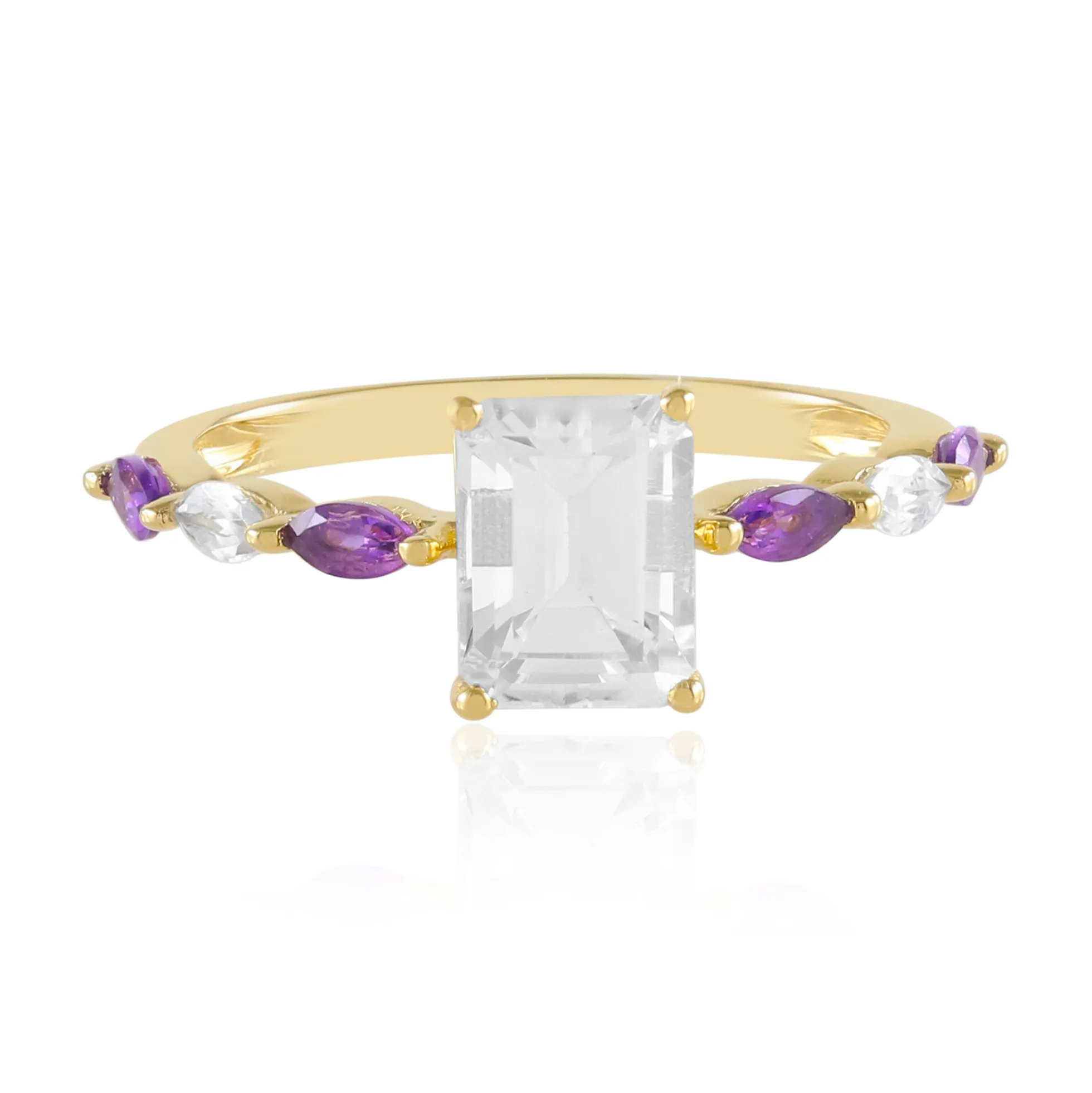 Weißer Topas-Silberring