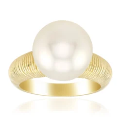 Weiße Südseeperlen-Goldring