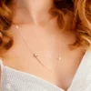 Weiße Süßwasserzuchtperlen-Silbercollier