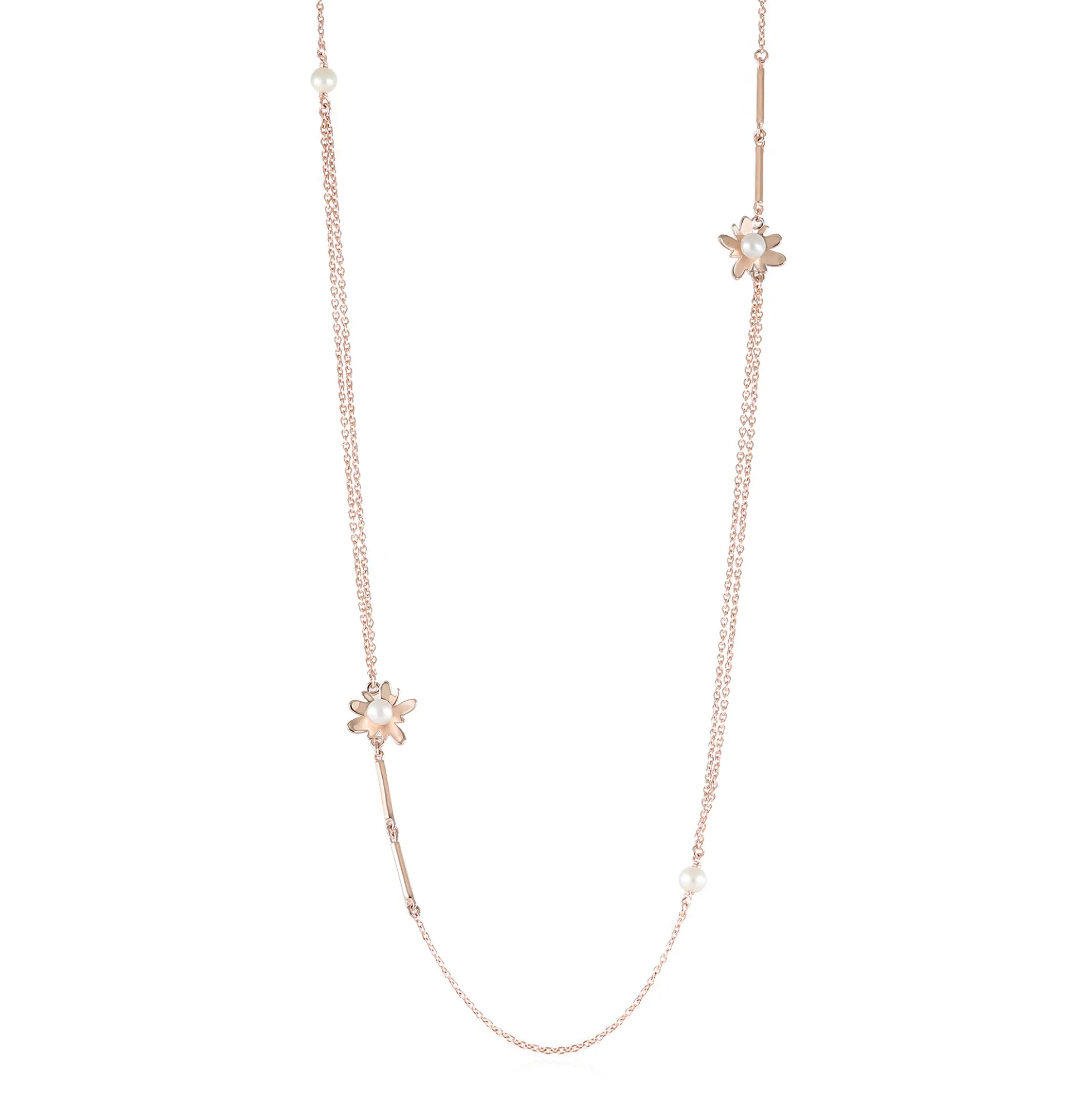 Weiße Süßwasserzuchtperlen-Silbercollier