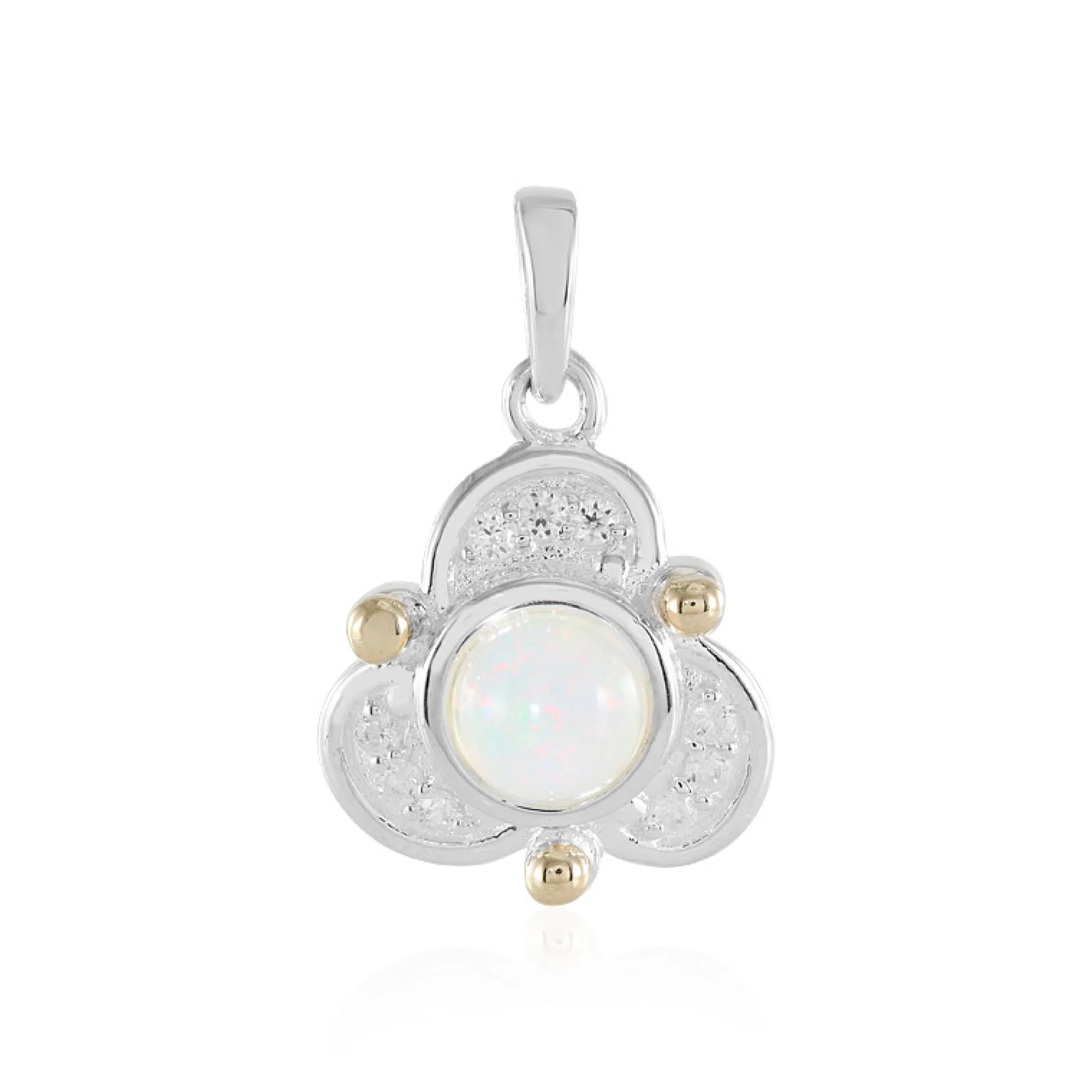 Welo-Opal-Silberanhänger mit Gold