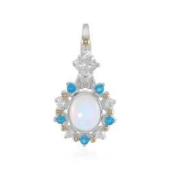 Welo-Opal-Silberanhänger mit Gold