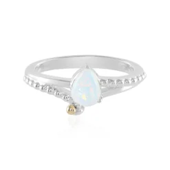 Welo-Opal-Silberring mit Gold