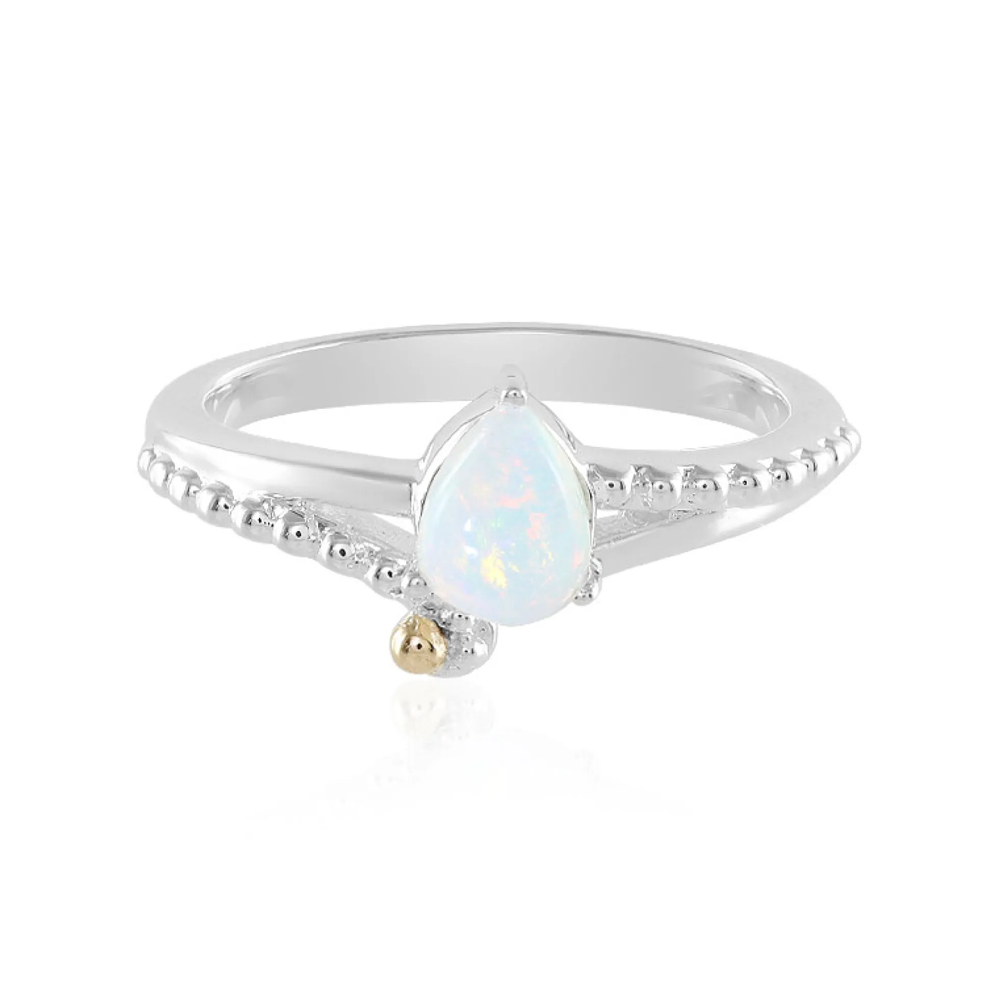 Welo-Opal-Silberring mit Gold