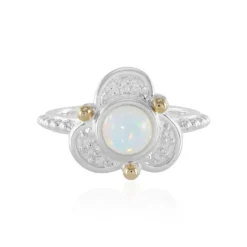 Welo-Opal-Silberring mit Gold
